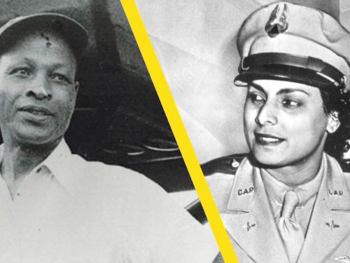 Aviators Willa Brown and Cornelius Coffey.